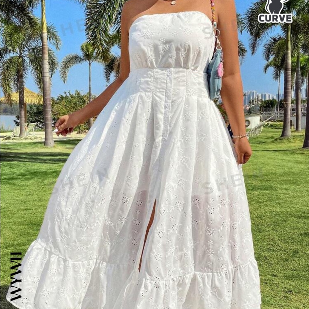 White strapless sundress 🤍